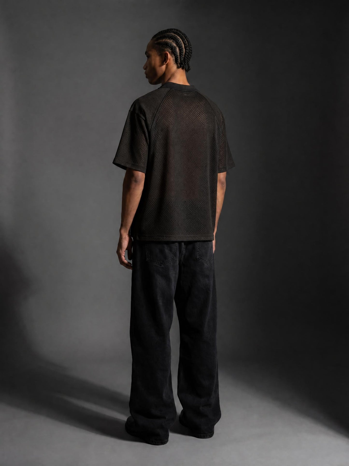 STRIPED MESH BOXY SOCCER JERSEY