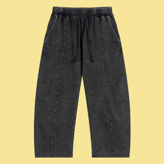 DRAWSTRING PURE COTTON PANTS
