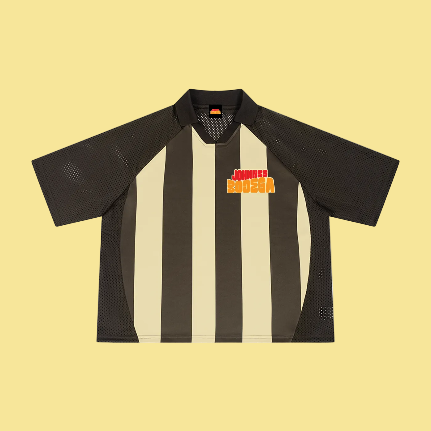 STRIPED MESH BOXY SOCCER JERSEY