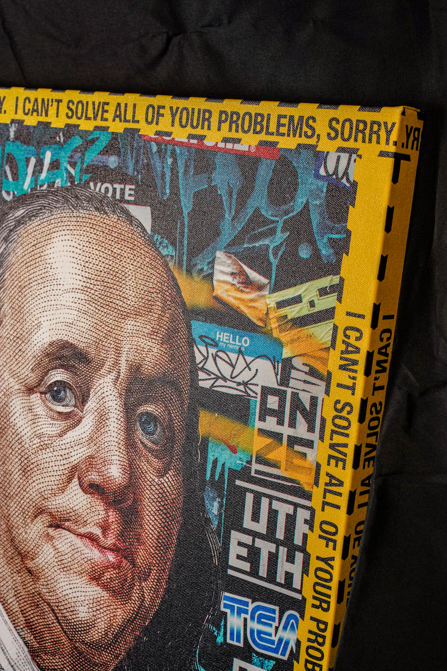 24x24 CANVAS "I CANT SOLVE ALL OF YOUR PROBLEMS, SORRY" (GRAFFITI)