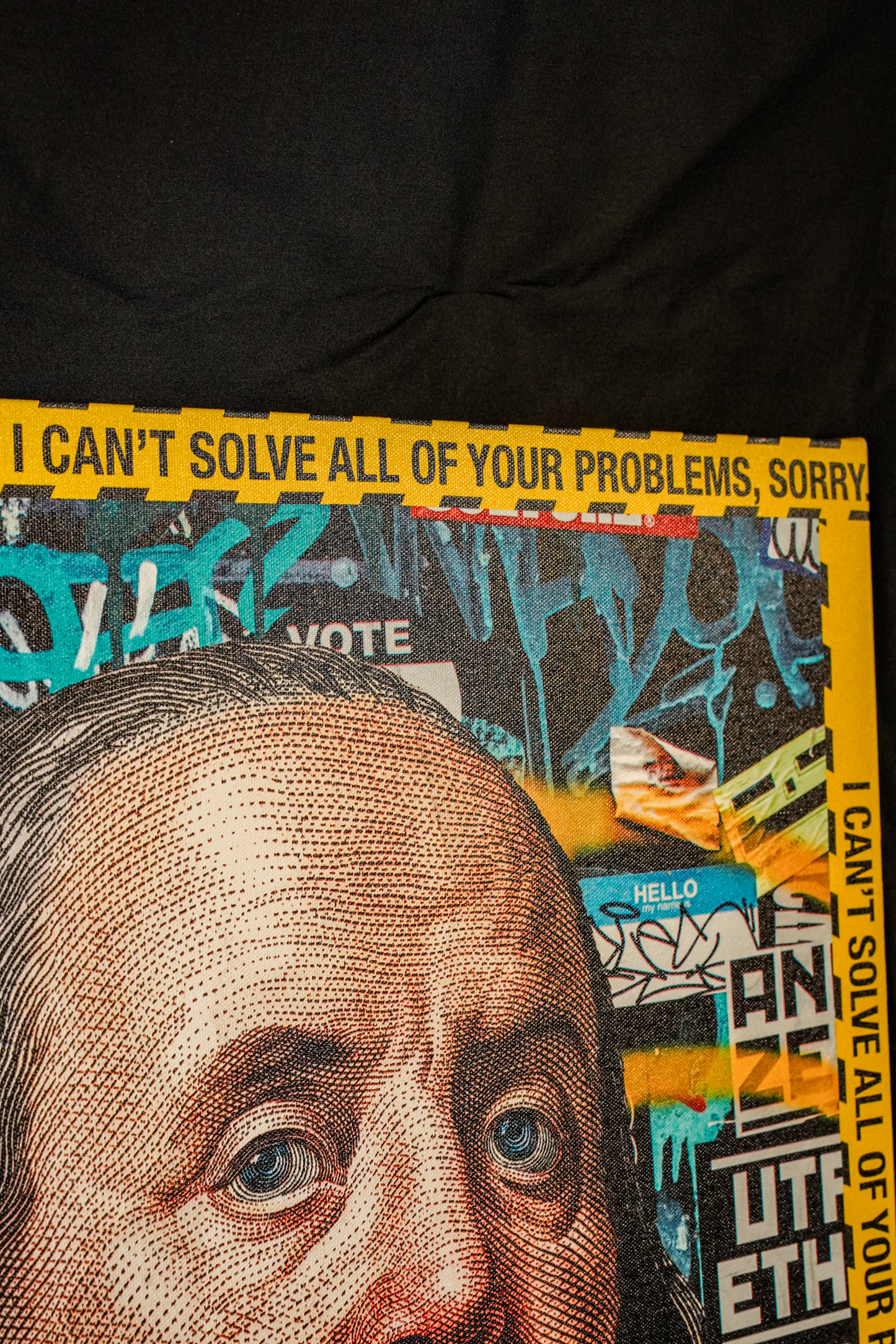24x24 CANVAS "I CANT SOLVE ALL OF YOUR PROBLEMS, SORRY" (GRAFFITI)
